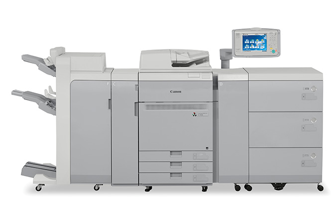 Canon C710 colour production press, shown with the document feeder open