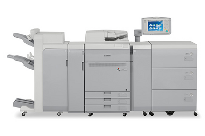 Canon C710 colour production press, shown with the document feeder open