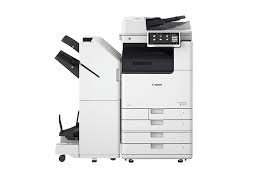 Canon C3826i colour office multifunction copier, side profile showing the paper drawers