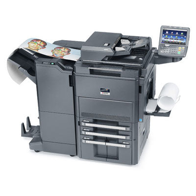 Kyocera 6551ci office multifunction copier, side profile showing the paper drawers